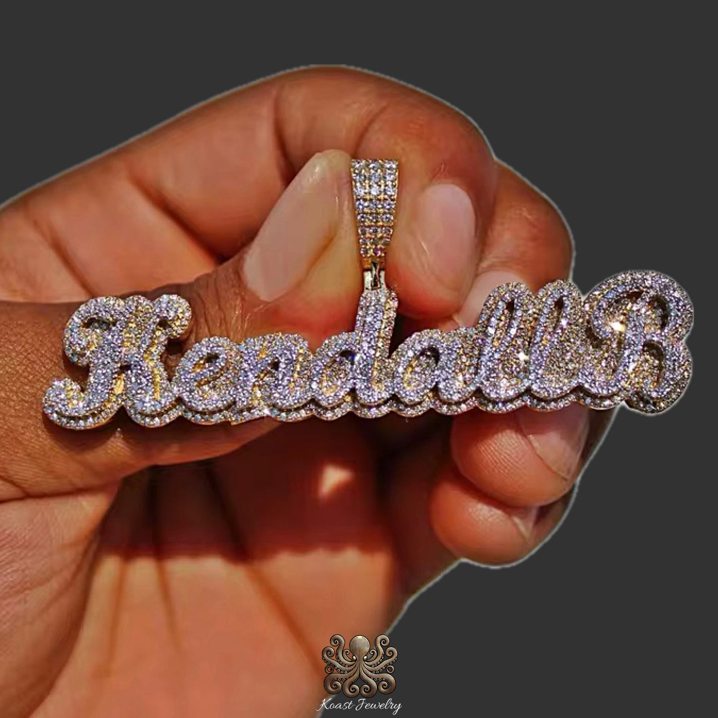 Custom Script Name Diamond Pendant