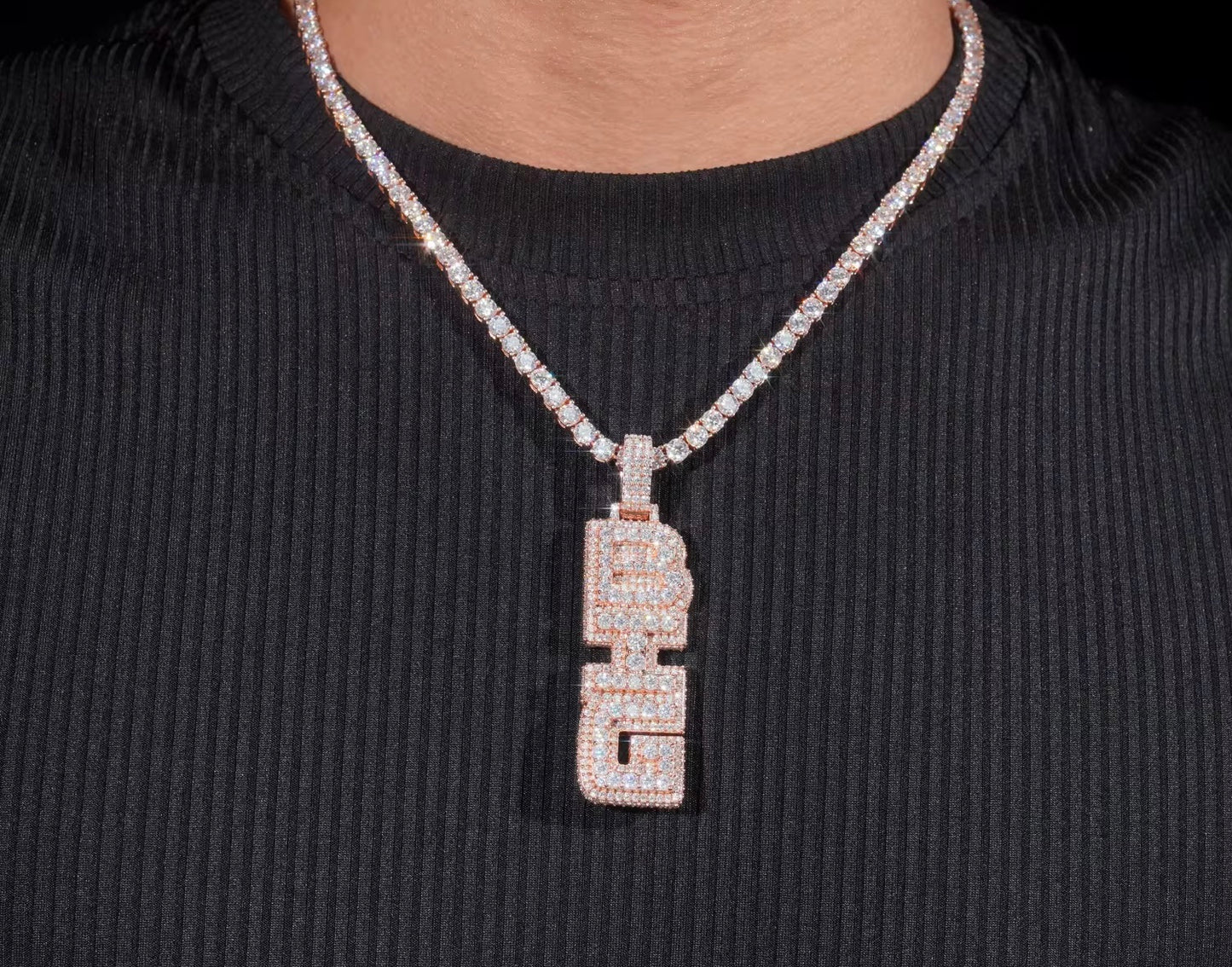 Luxurious Rose Gold Diamond Key Pendant