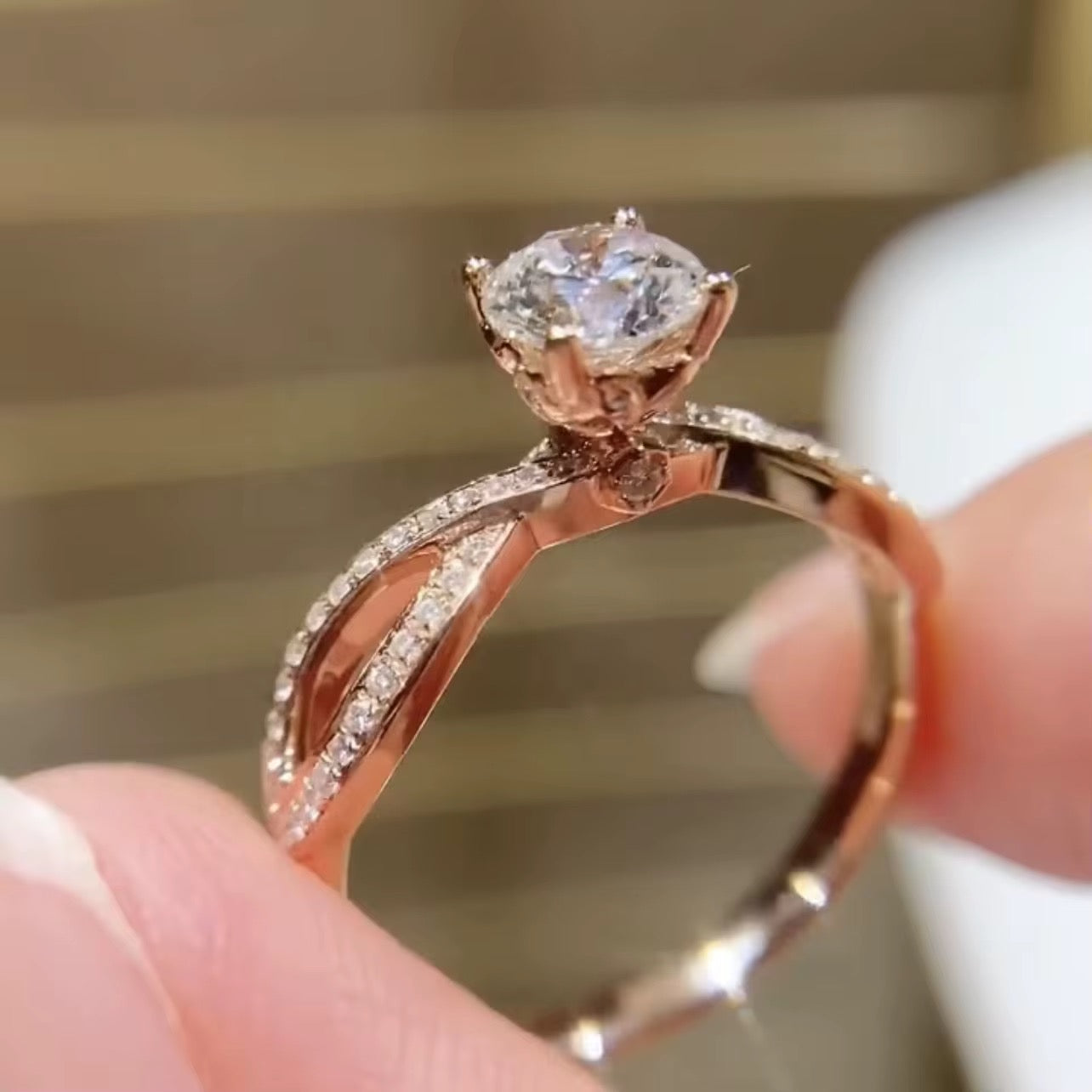 Intertwined Love Pavé Diamond Engagement Ring In White Gold