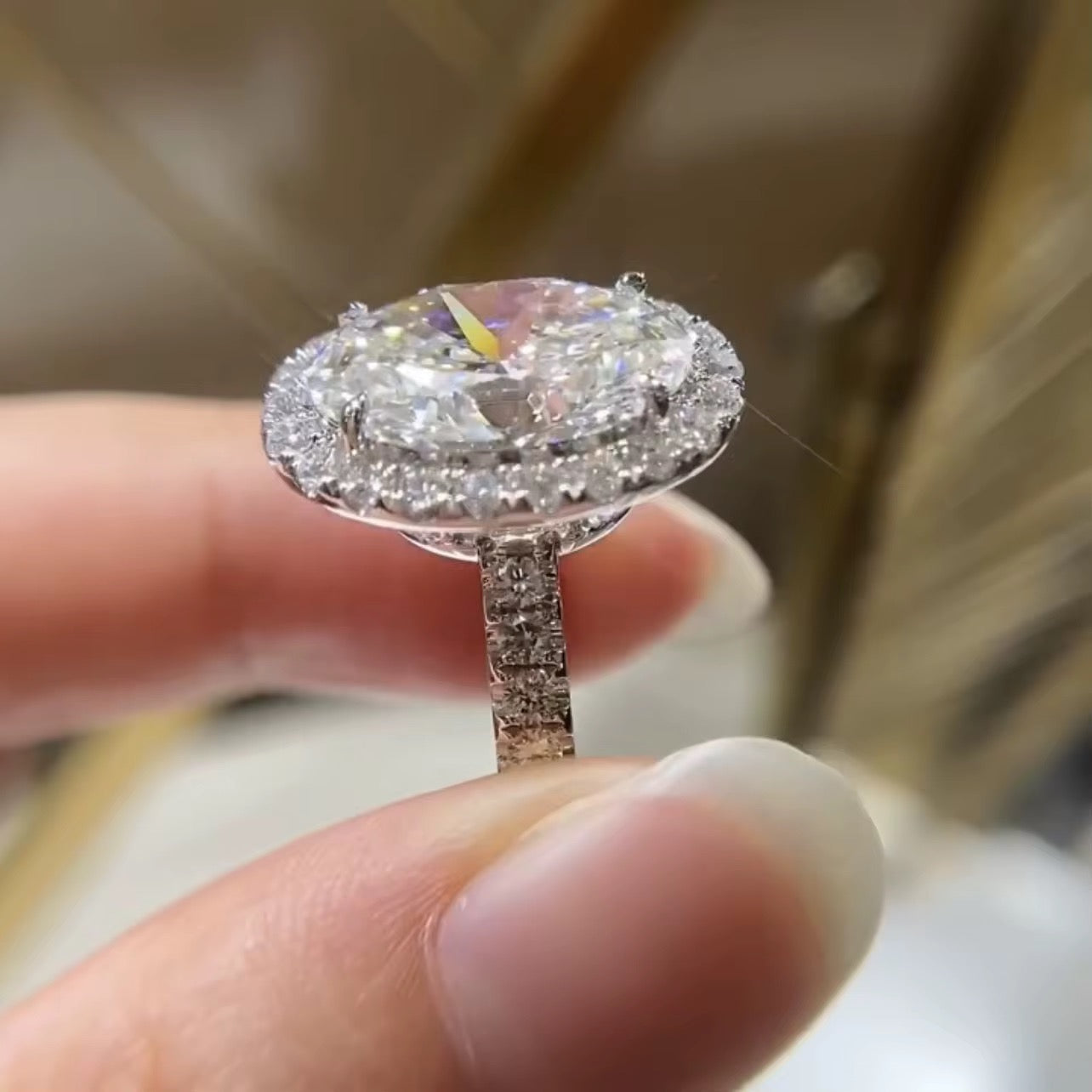 Celestial Radiance Oval Diamond Ring