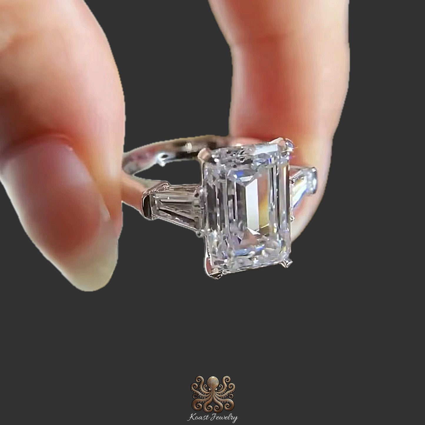 Eternal Radiance Emerald Cut Diamond Ring