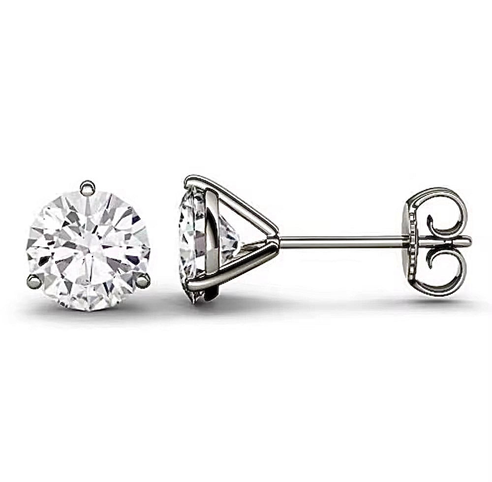 Classic Round Diamond Martini Stud Earrings