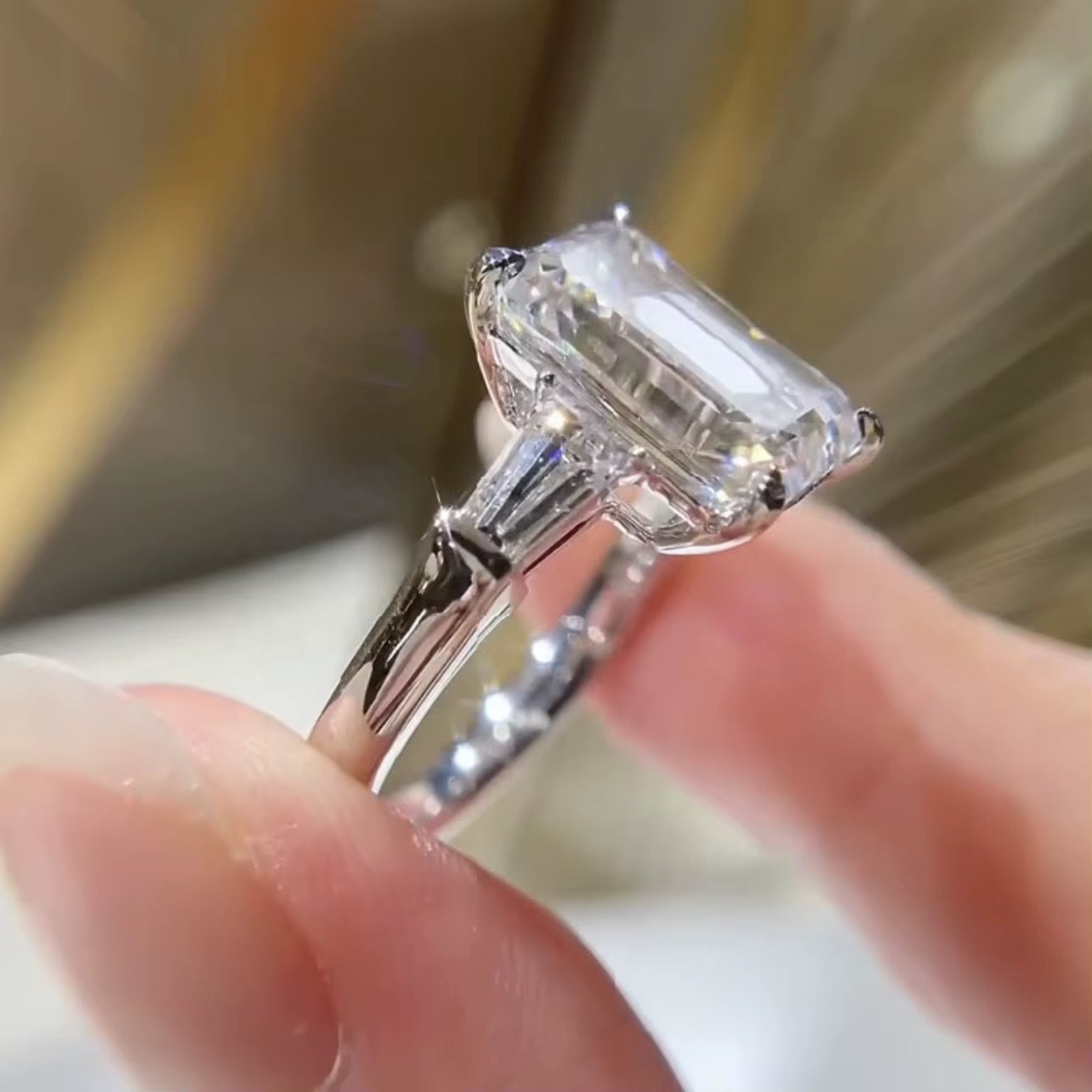 Eternal Radiance Emerald Cut Diamond Ring