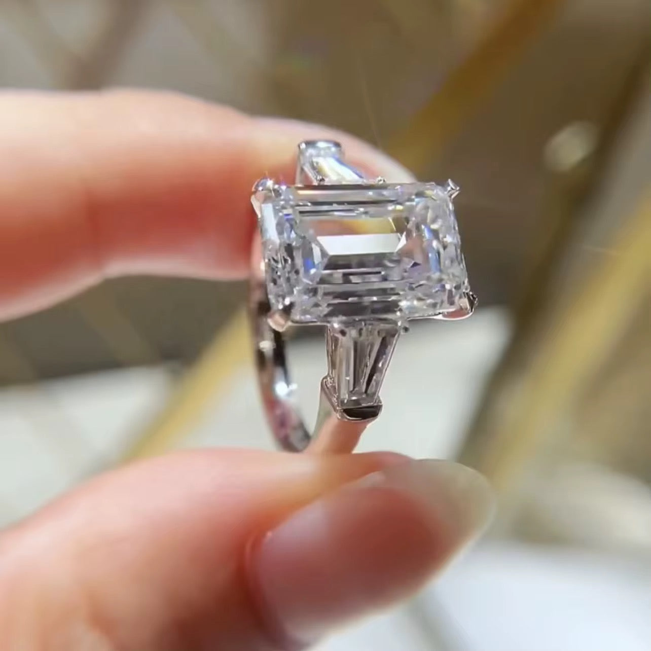 Eternal Radiance Emerald Cut Diamond Ring