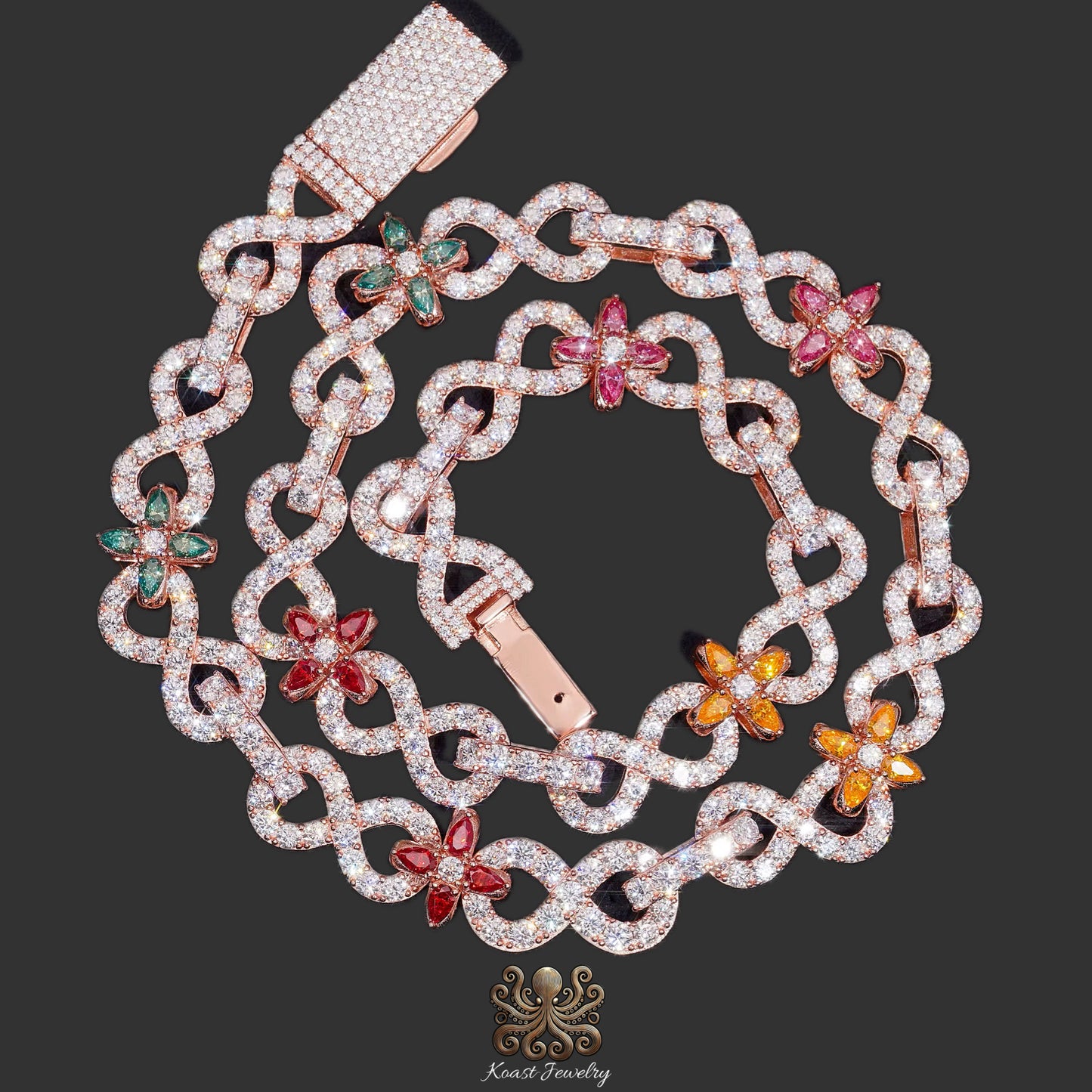 Infinity Floral Diamond Statement Necklace