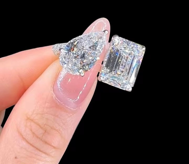 Exquisite Dual Diamond Statement Ring