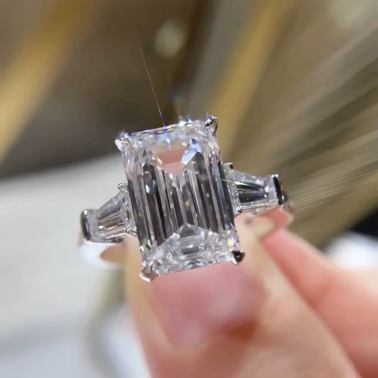 Eternal Radiance Emerald Cut Diamond Ring
