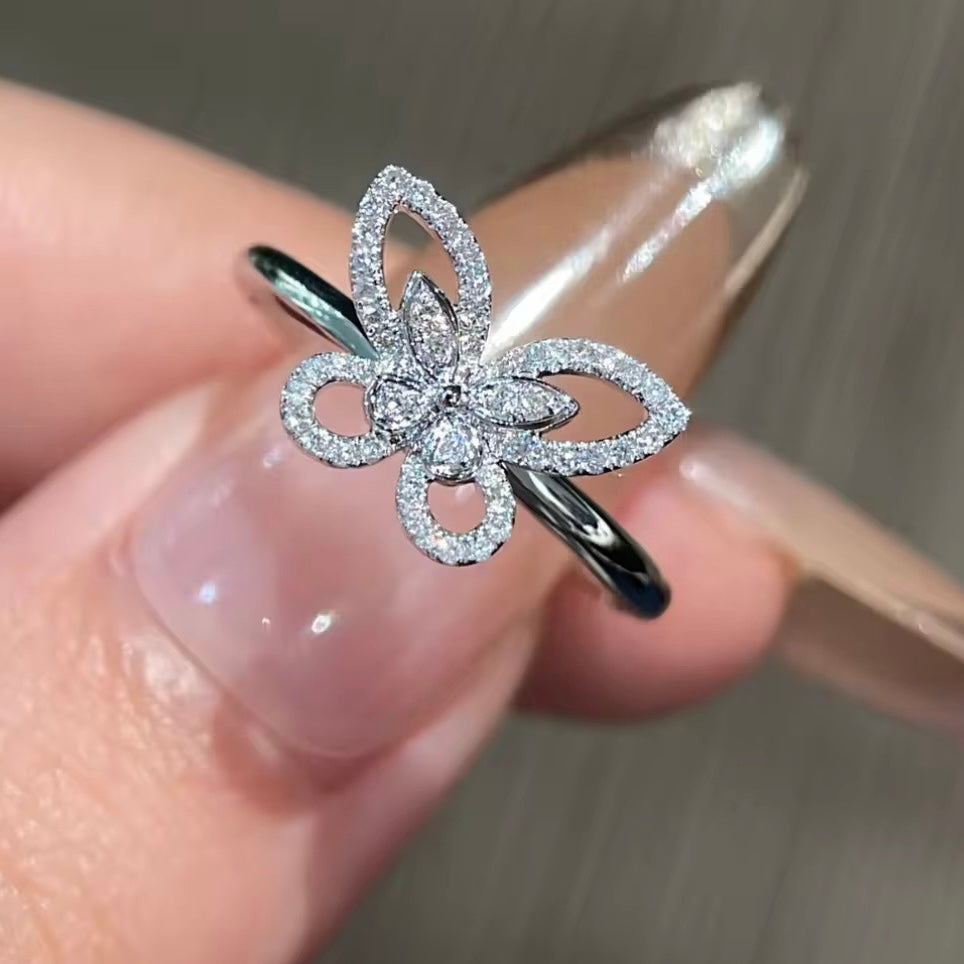 Ethereal Bloom Butterfly Diamond Ring