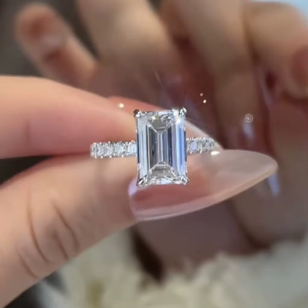 Radiant Emerald Cut Solitaire Diamond Ring