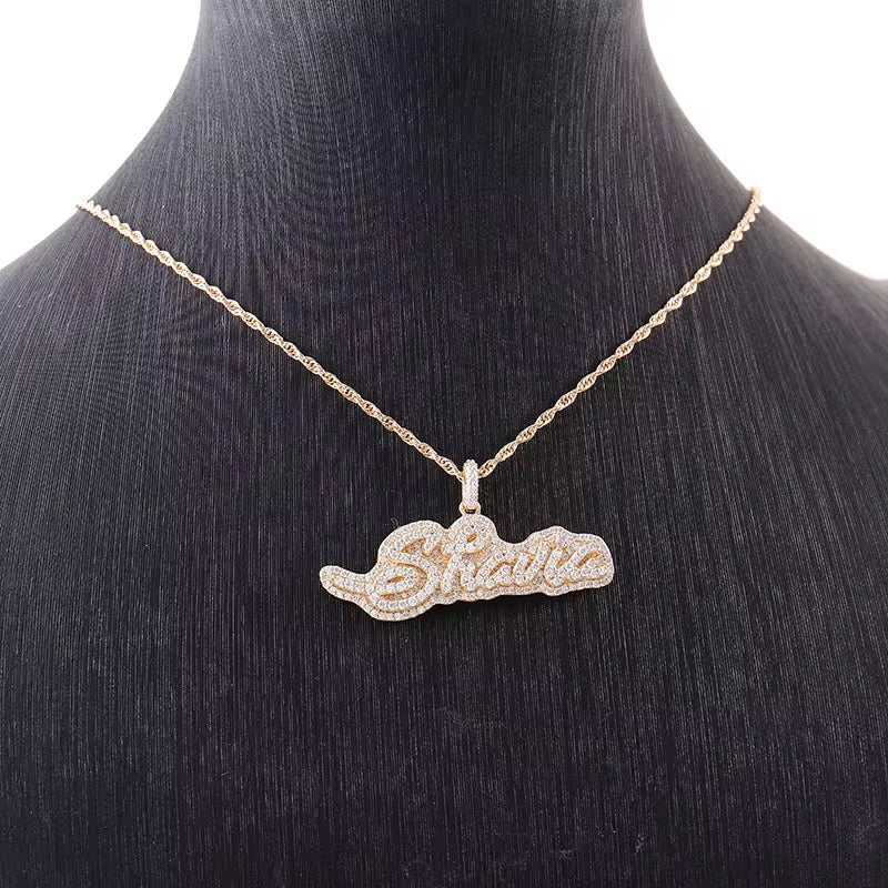 Signature Script Diamond Name Pendant