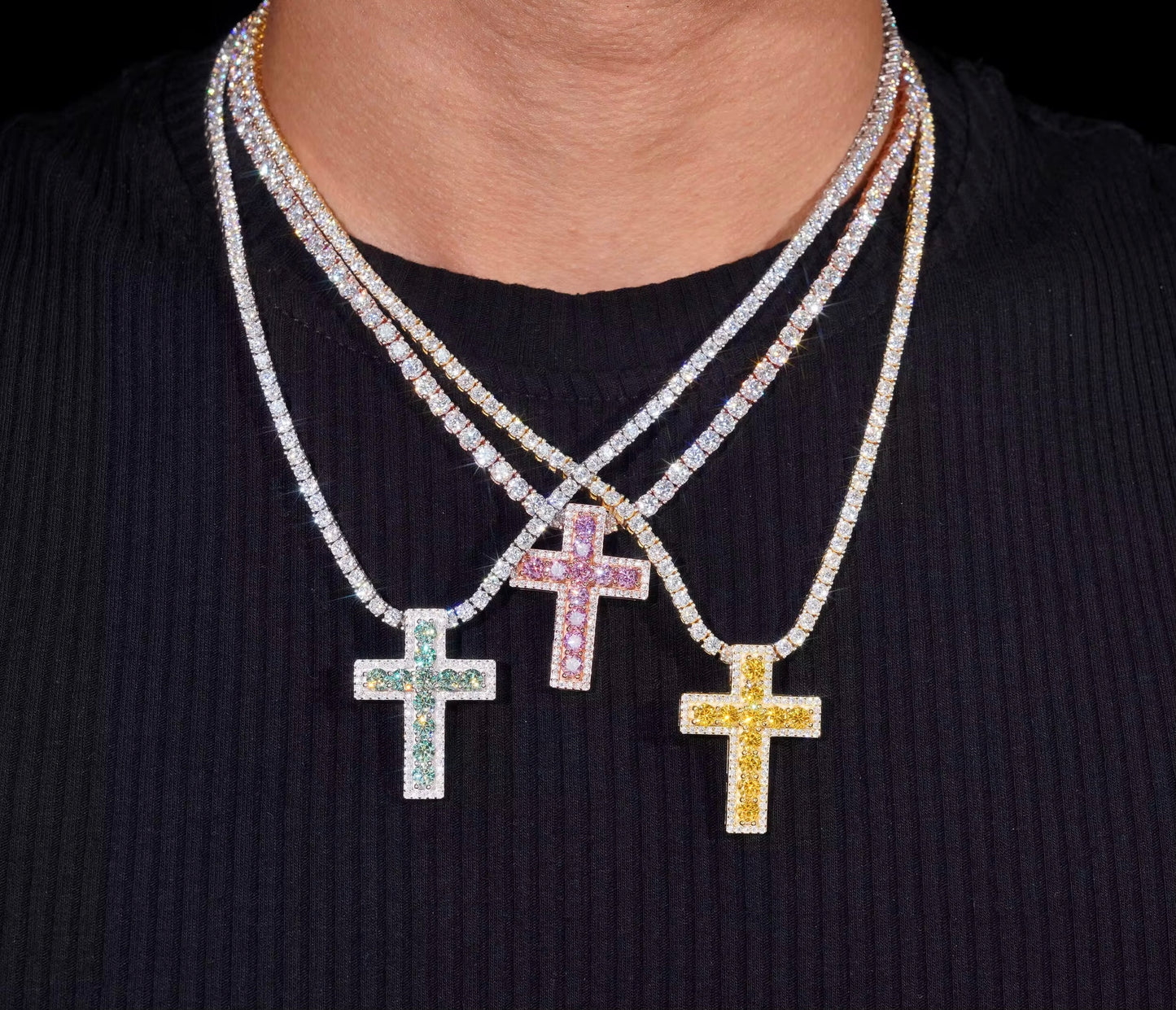 Divine Radiance Cross Tennis Chain Set