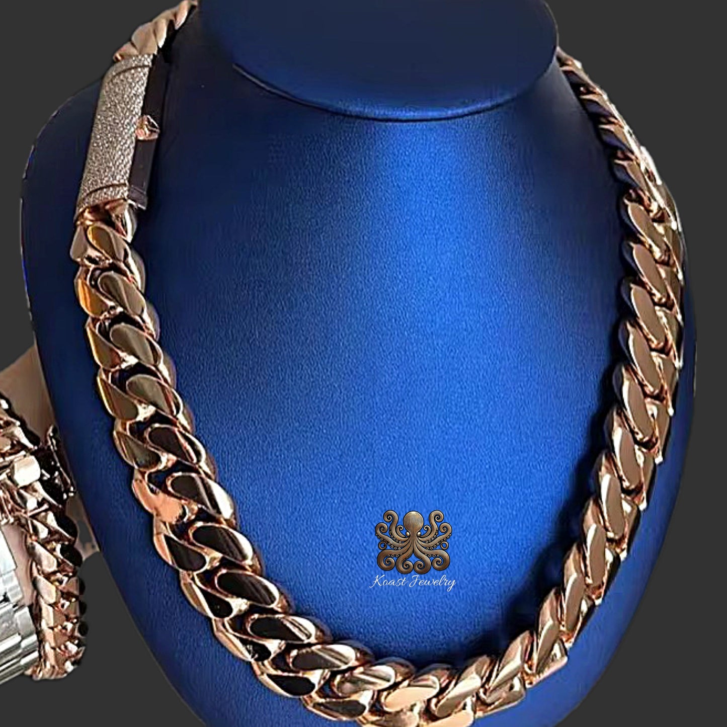 Cuban Link Diamond Clasp Gold Chain Cuban