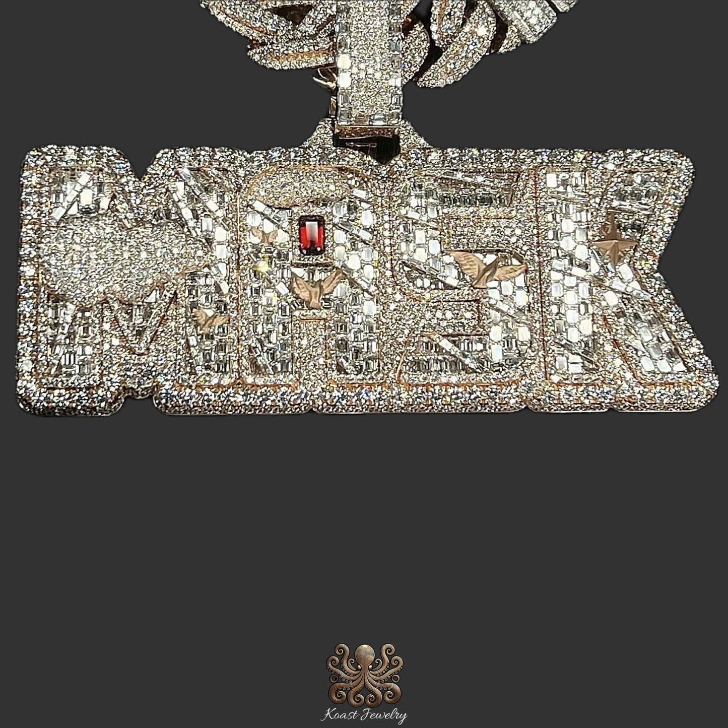 Opulent Diamond Cuban Link Chain with Custom "MNEK" Pendant