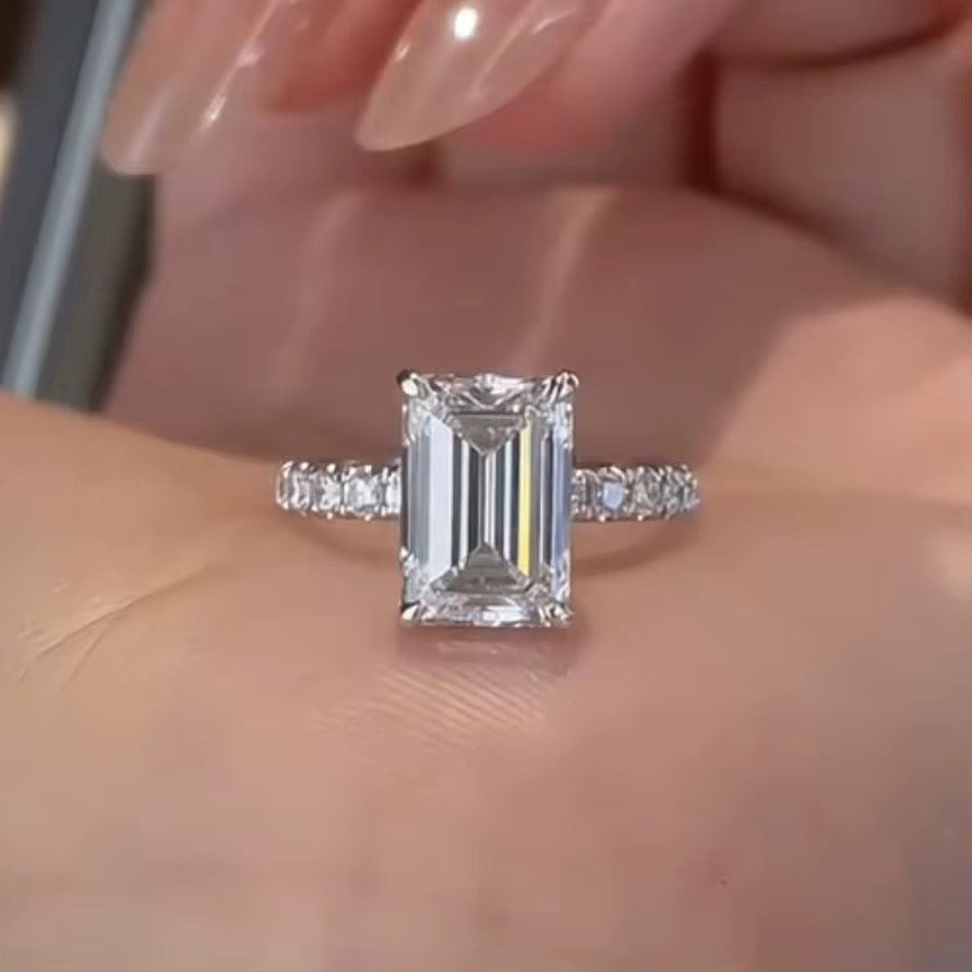 Radiant Emerald Cut Solitaire Diamond Ring
