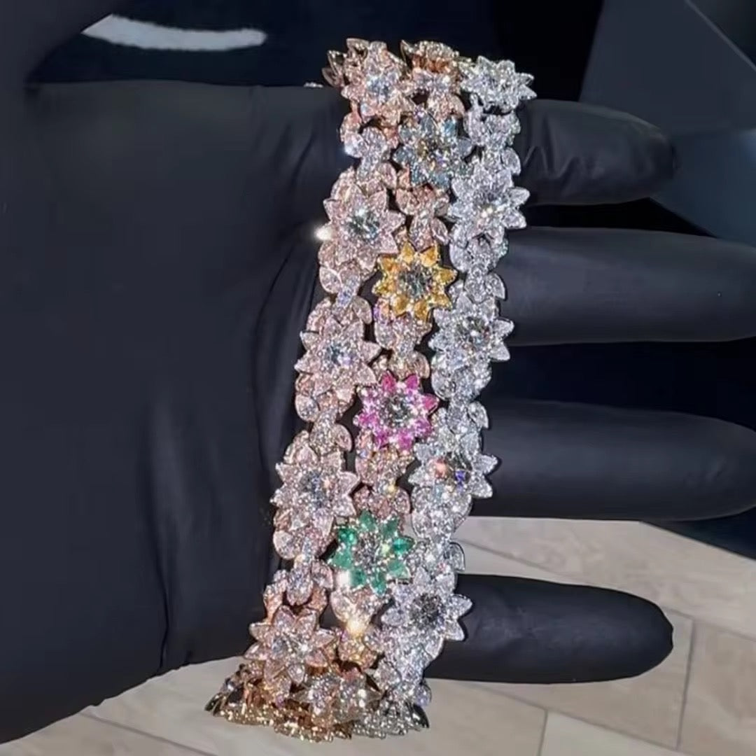Floral Fantasy Multi-Color Gemstone Bracelet