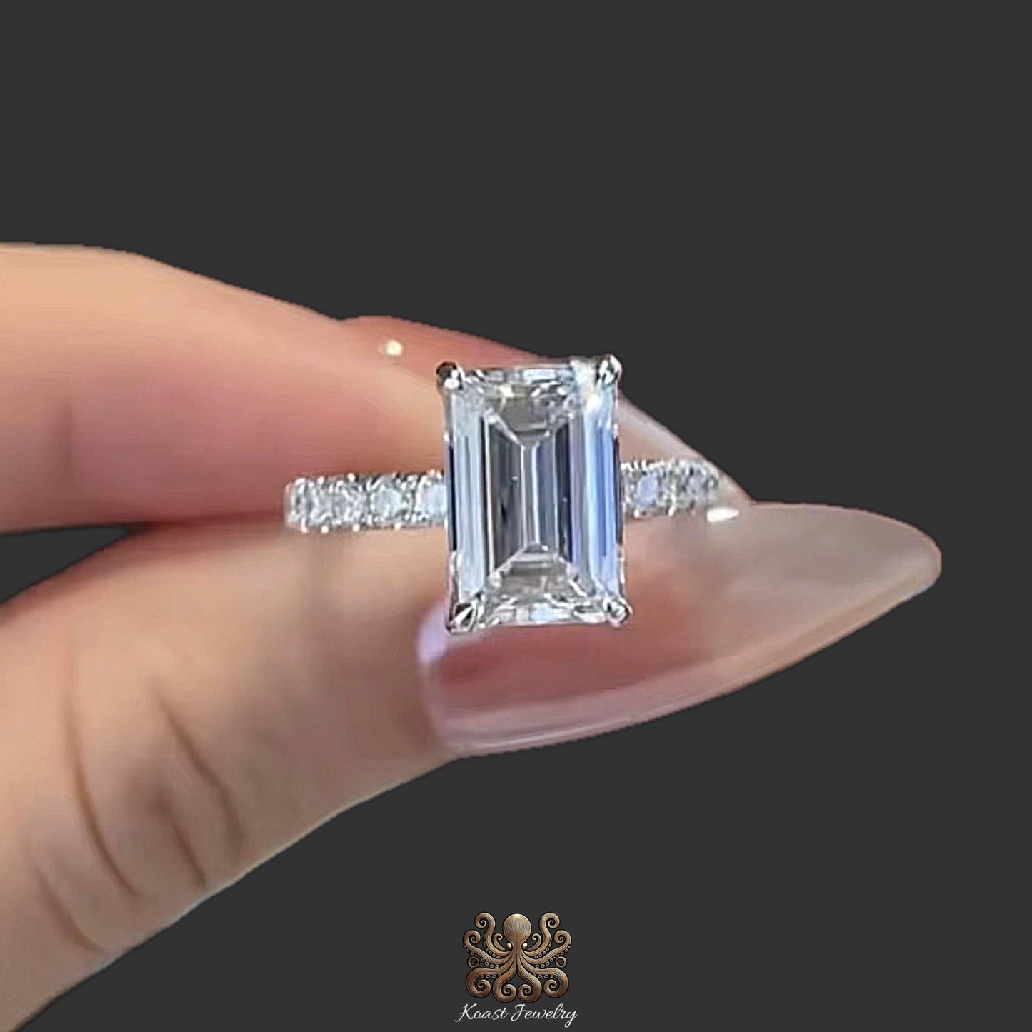 Radiant Emerald Cut Solitaire Diamond Ring