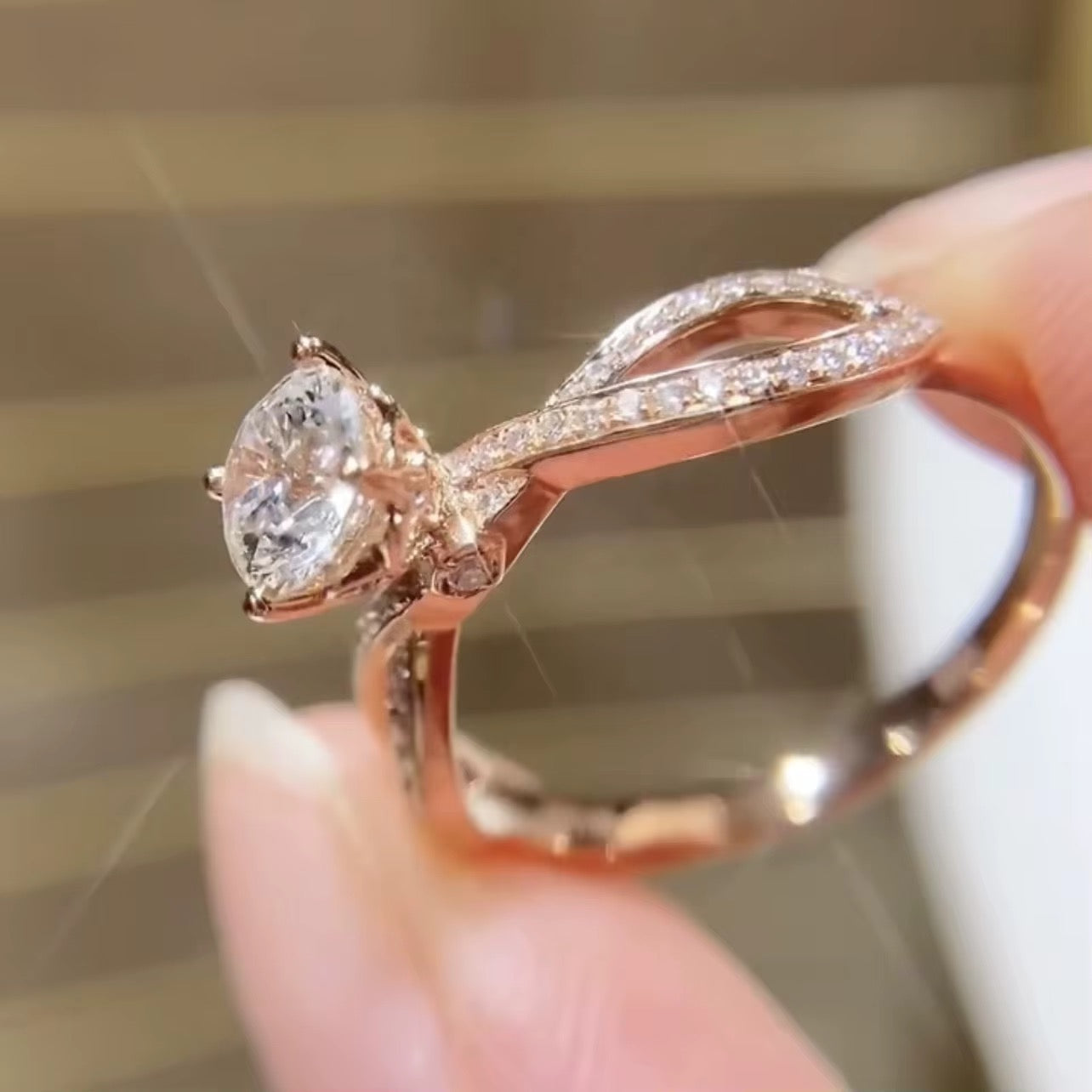 Intertwined Love Pavé Diamond Engagement Ring In White Gold