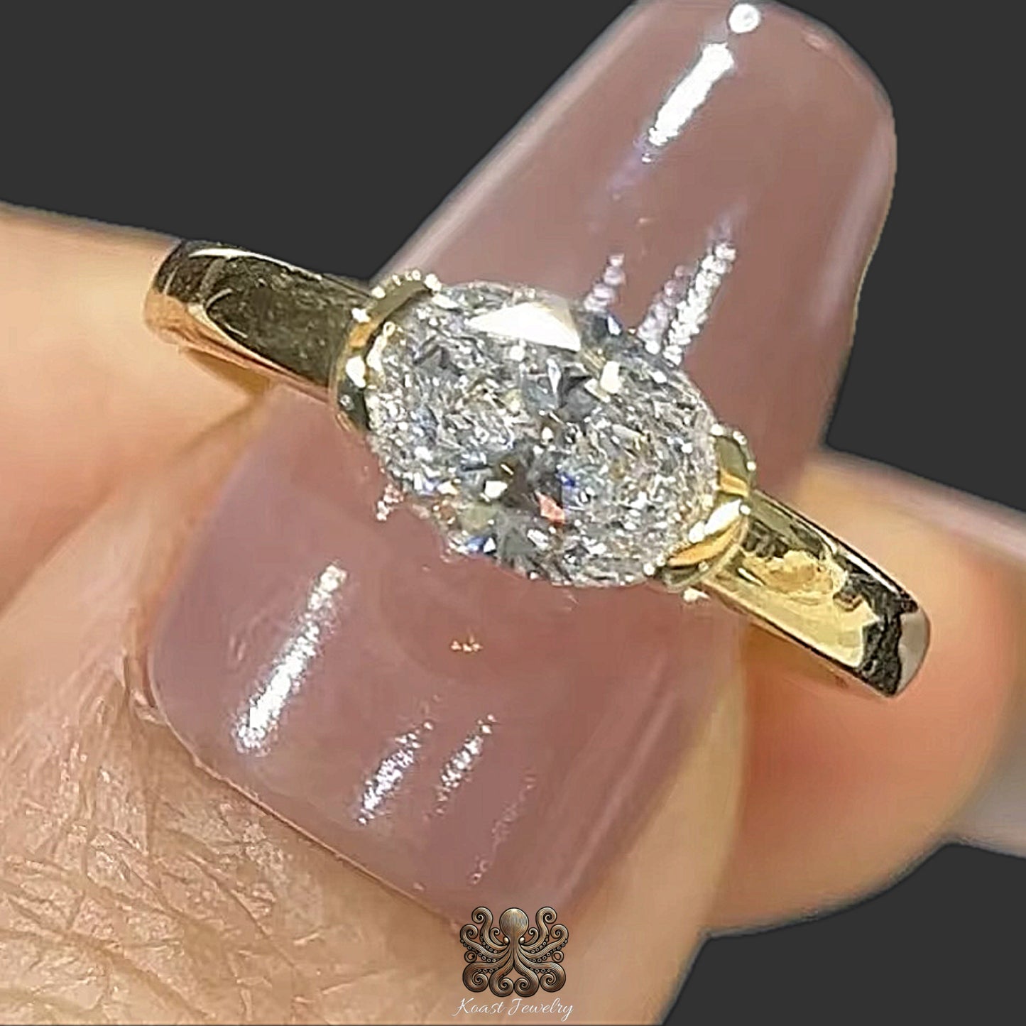 Luminous Oval Solitaire Diamond Ring