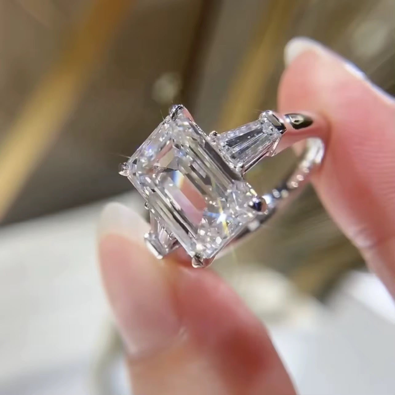 Eternal Radiance Emerald Cut Diamond Ring