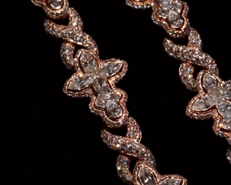 Luminous Diamond Floral Chain Necklace