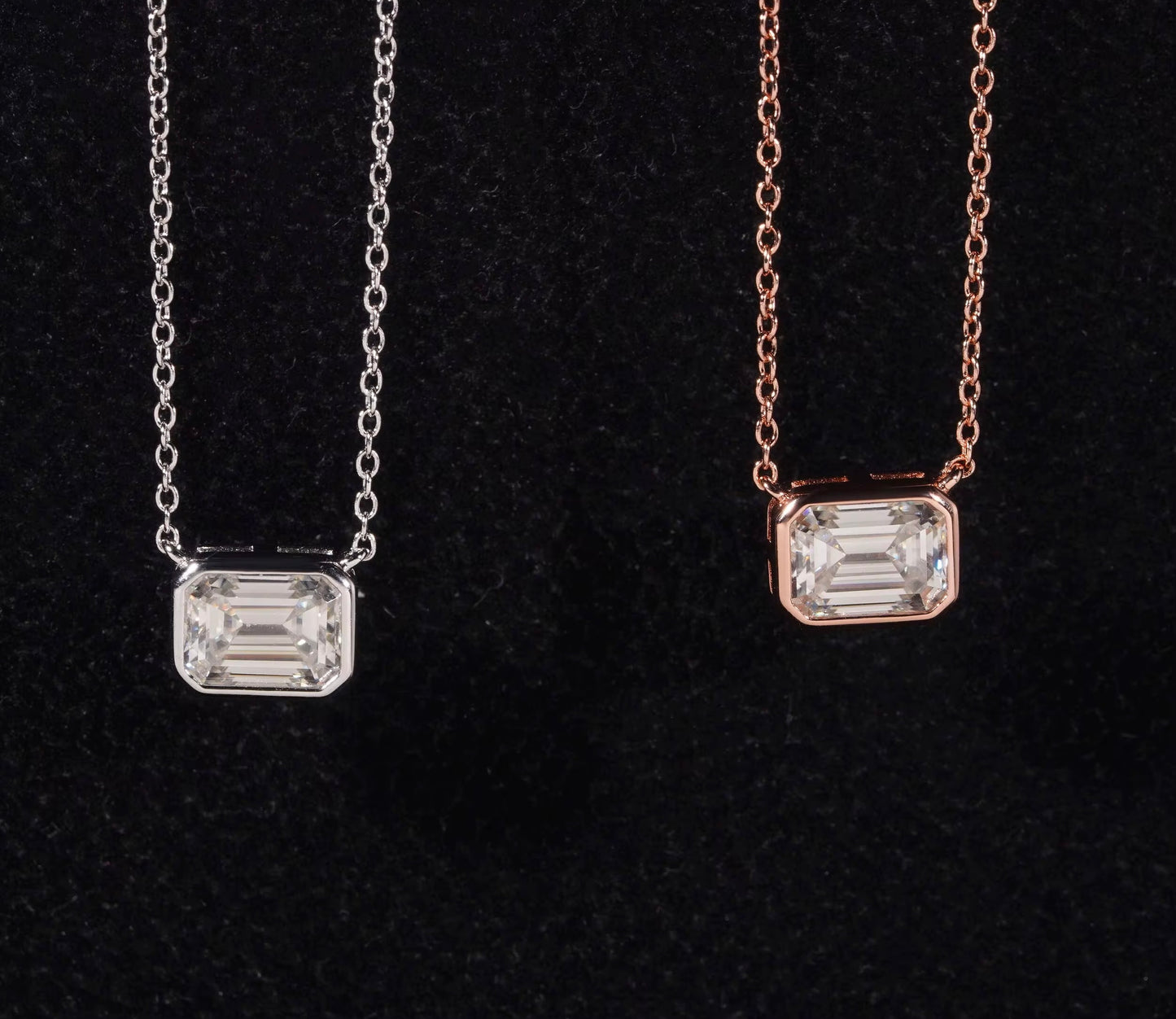 Emerald-Cut Diamond Solitaire Pendant Necklace