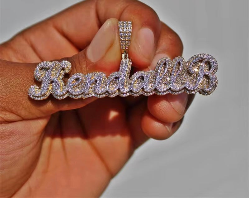 Custom Script Name Diamond Pendant
