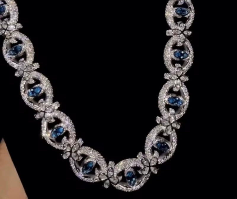 Sapphire and Diamond Jesus Luxury Statement Necklace