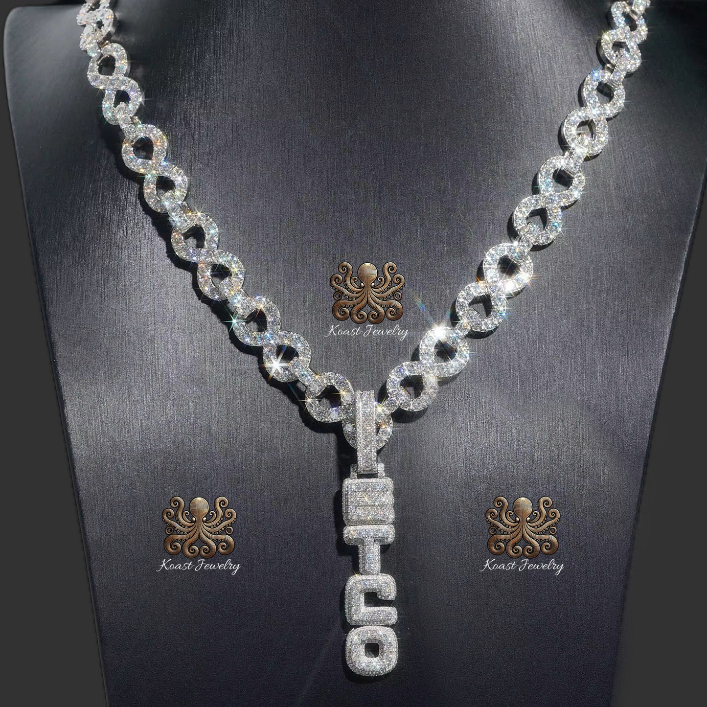 Prestigious Infinity Diamond Name Pendant Necklace