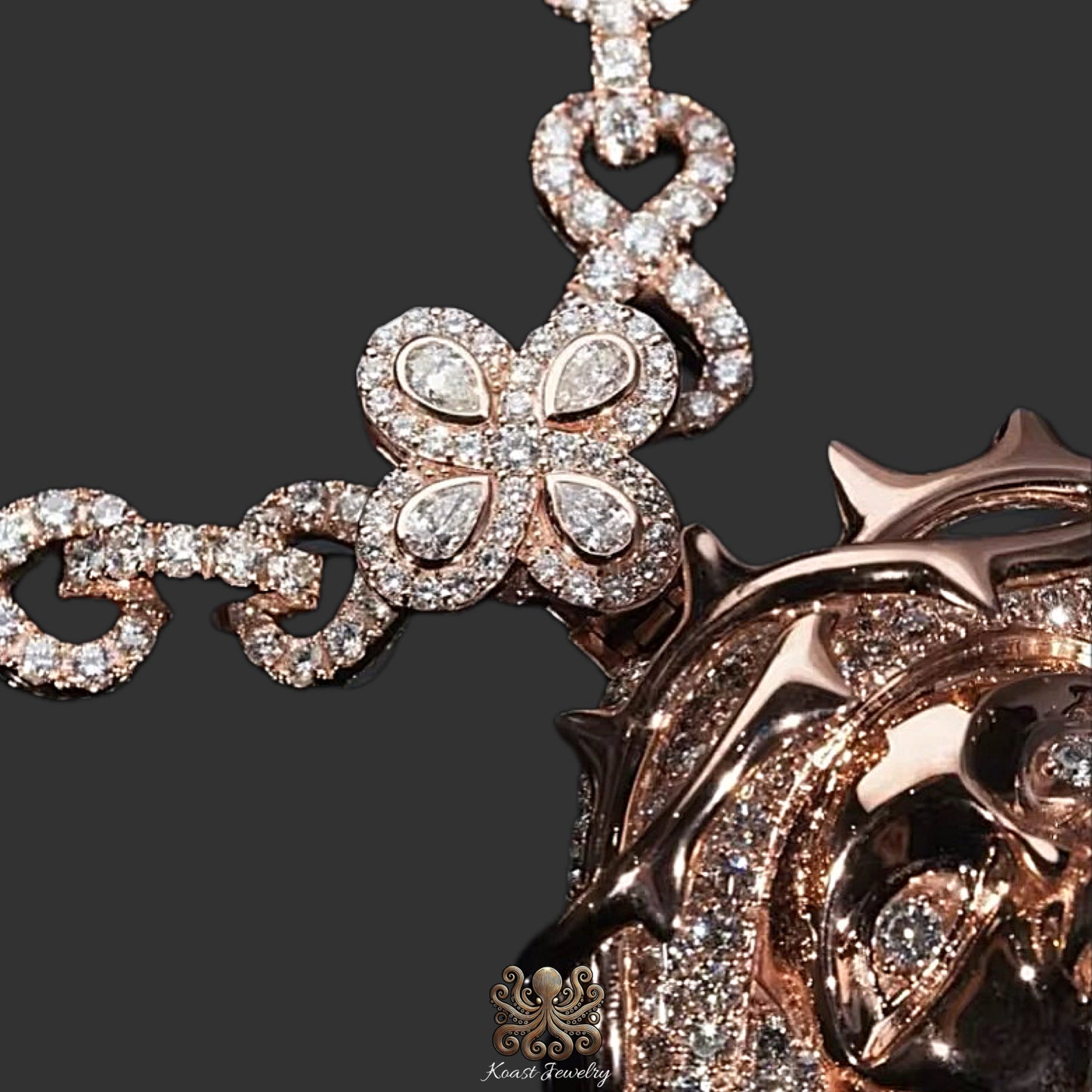 Diamond Jesus Piece Pendant And Link