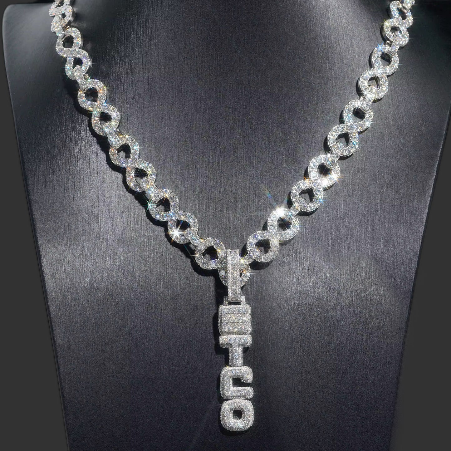 Prestigious Infinity Diamond Name Pendant Necklace