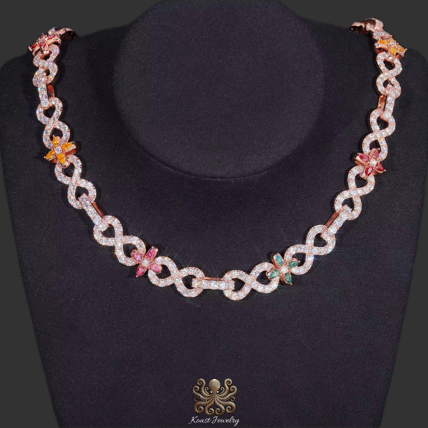 Infinity Floral Diamond Statement Necklace