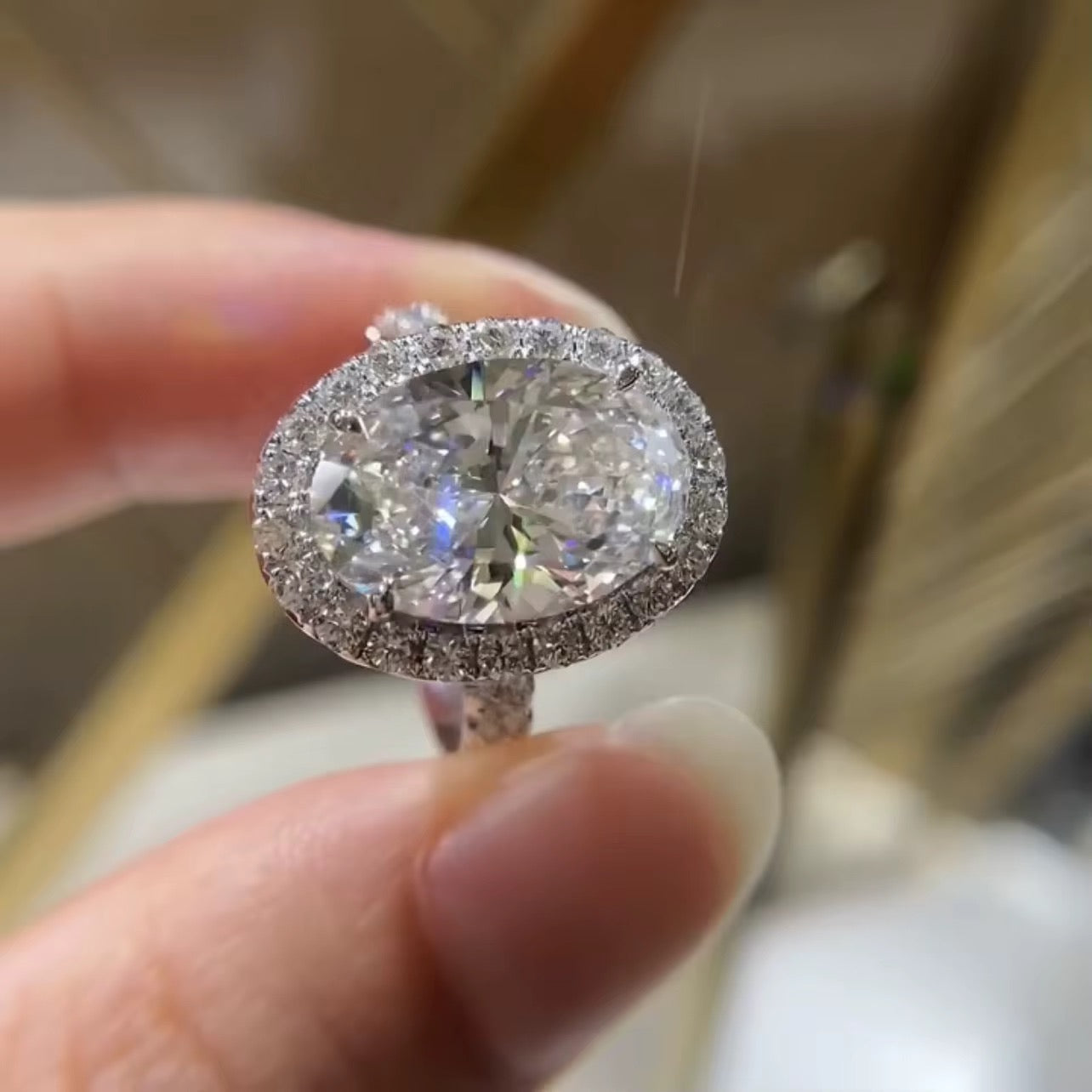 Celestial Radiance Oval Diamond Ring