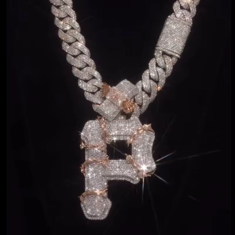 Extravagant Diamond 'P' Initial Pendant