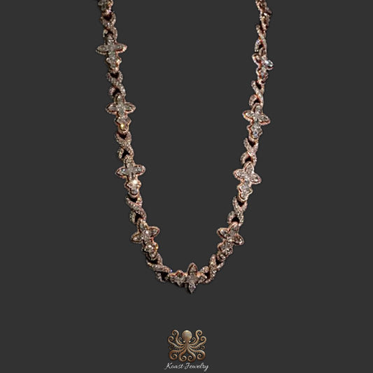 Luminous Diamond Floral Chain Necklace