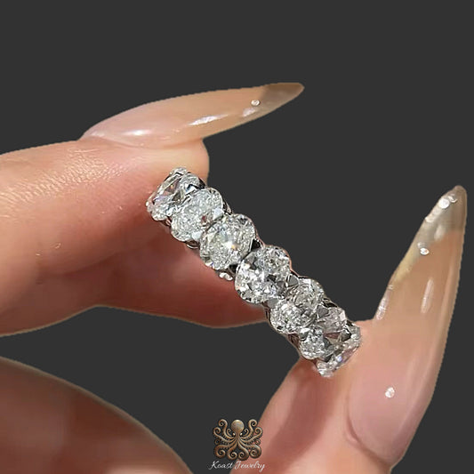 Oval Diamond Half Eternity Band