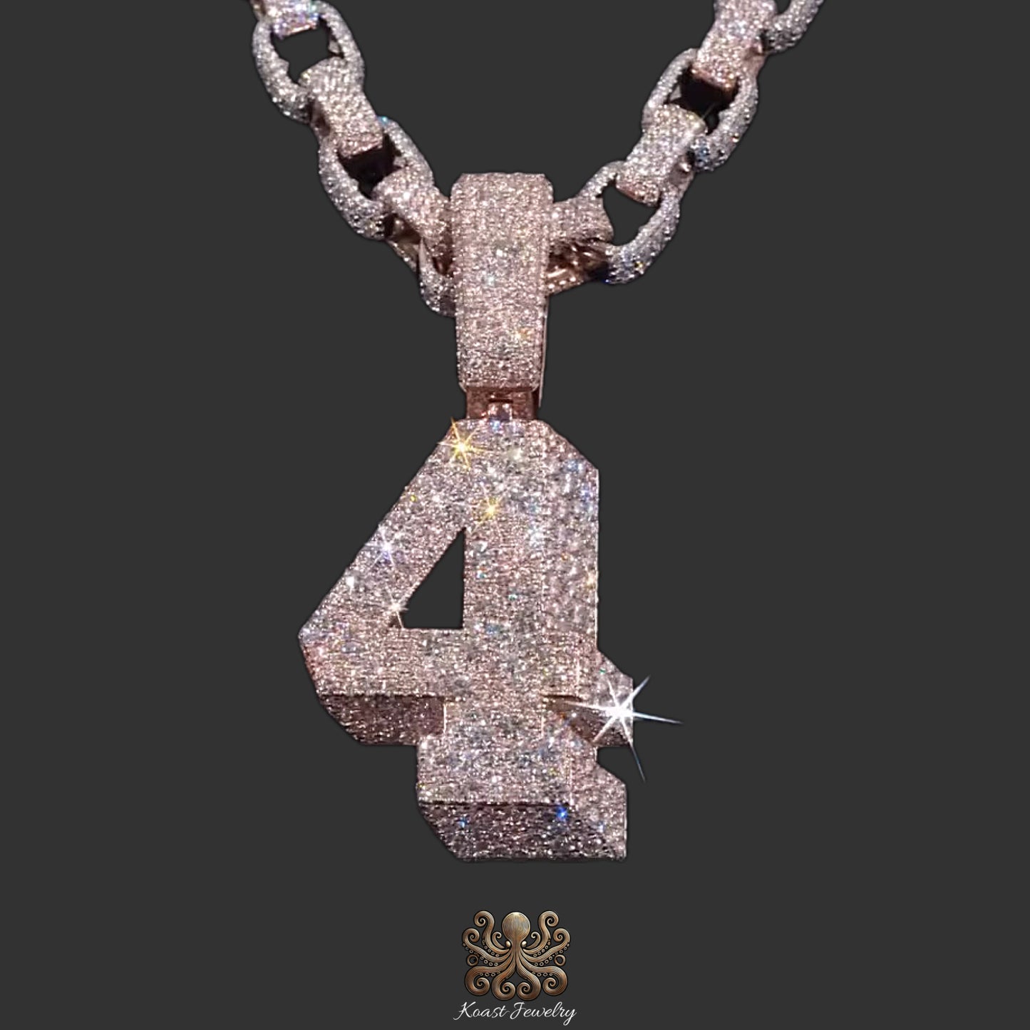 Luminous Diamond “4” Number Pendant