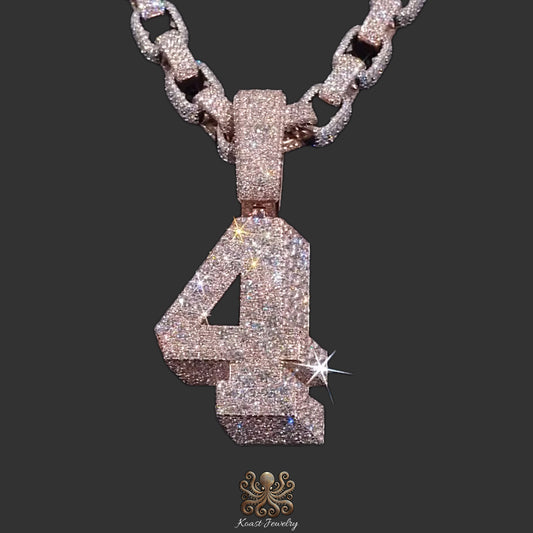 Luminous Diamond “4” Number Pendant