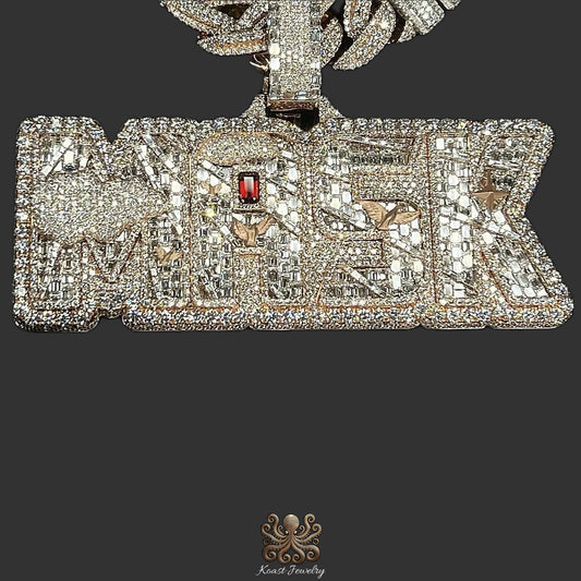 Opulent Diamond Cuban Link Chain with Custom "MNEK" Pendant