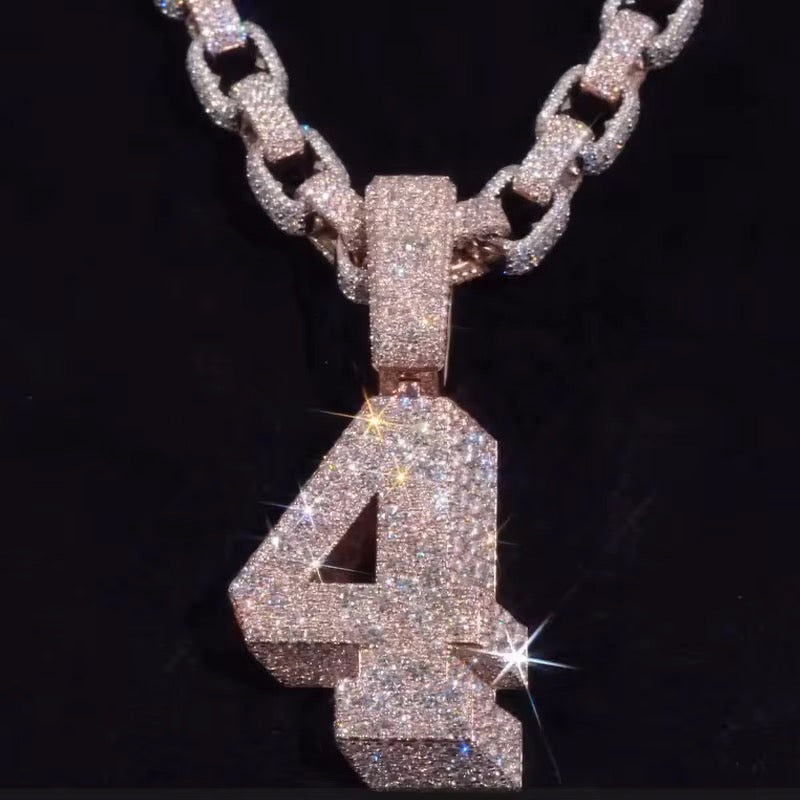 Luminous Diamond “4” Number Pendant