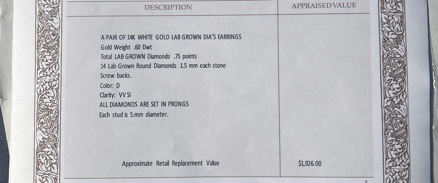 14k Gold 5MM Flower Diamond Stud Earrings (0.75 ct.tw.)