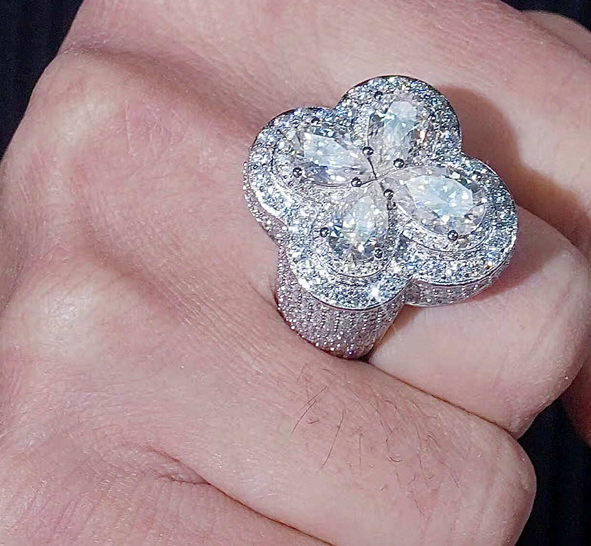 Regal Quatrefoil Diamond Statement Ring