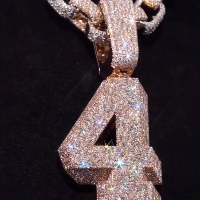 Luminous Diamond “4” Number Pendant