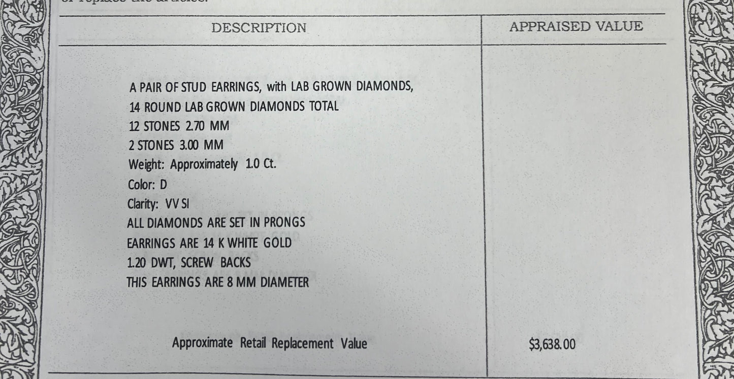 14k Gold 8MM Cluster Diamond Stud Earrings (1.00 ct.tw.)