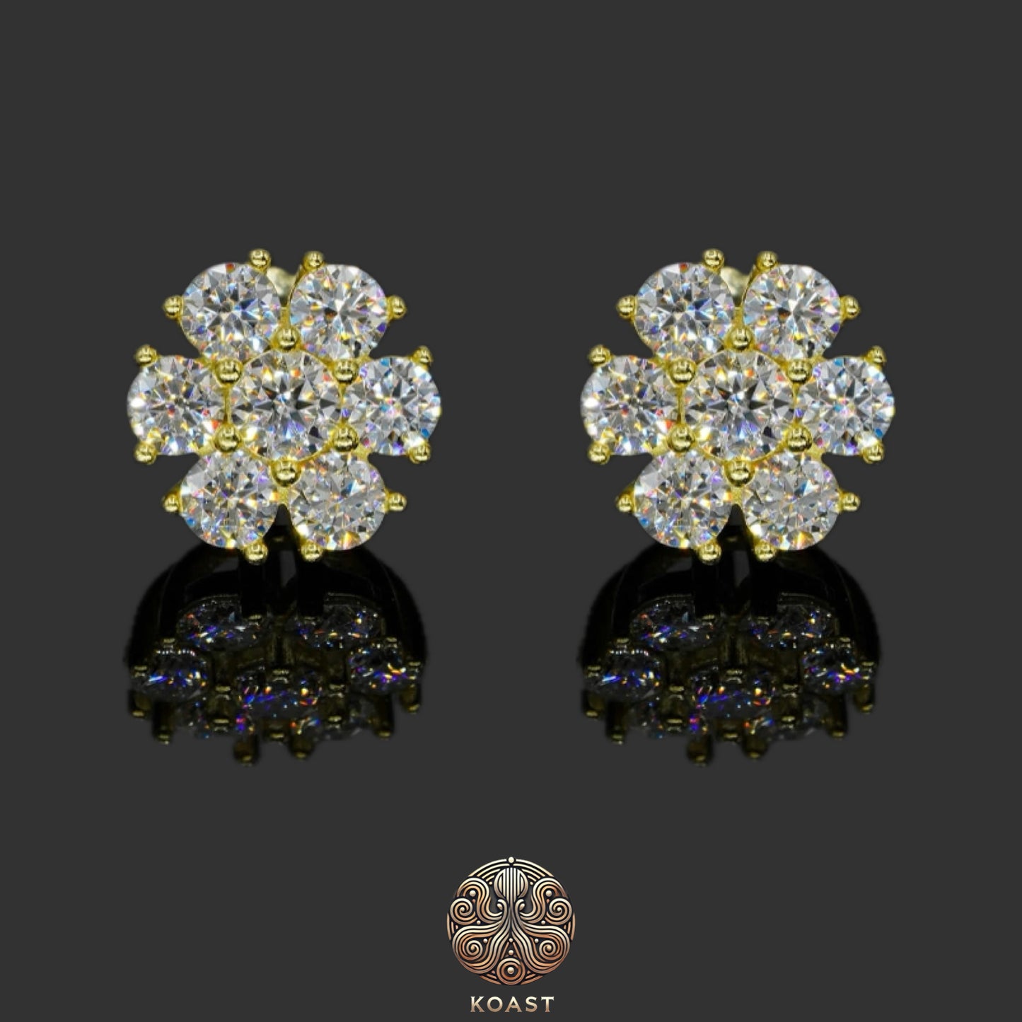 14k Gold 8MM Cluster Diamond Stud Earrings (1.00 ct.tw.)
